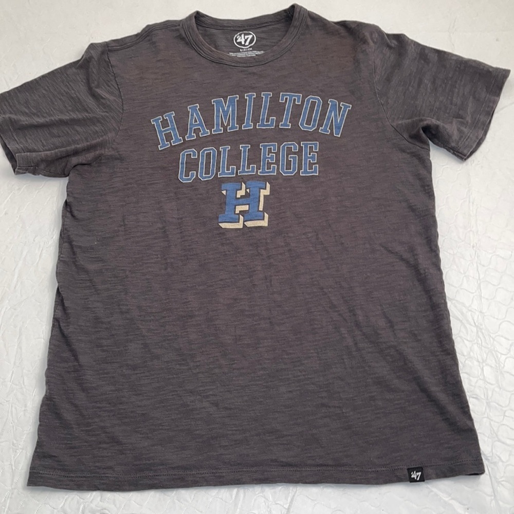 47 Hamilton College dark gray short sleeve cotton burnout t-shirt S